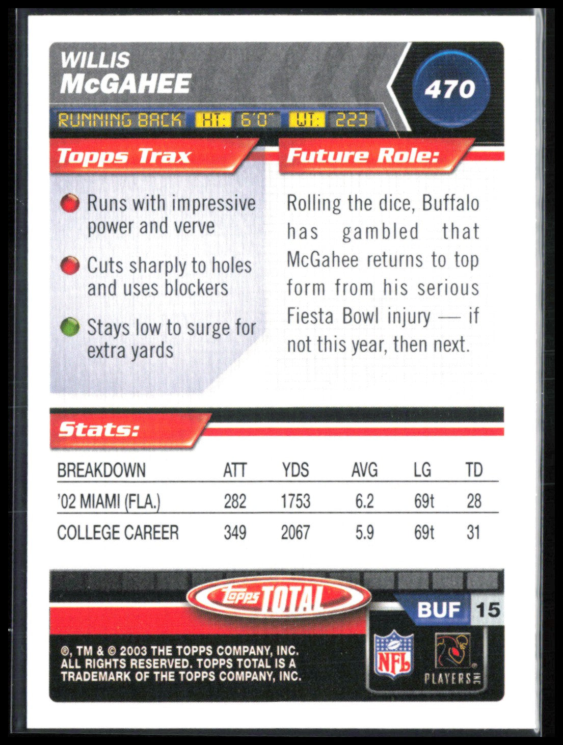 Willis McGahee RC