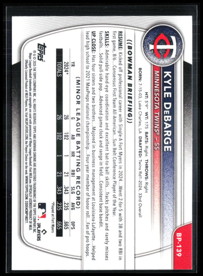 Kyle DeBarge 1st Bowman