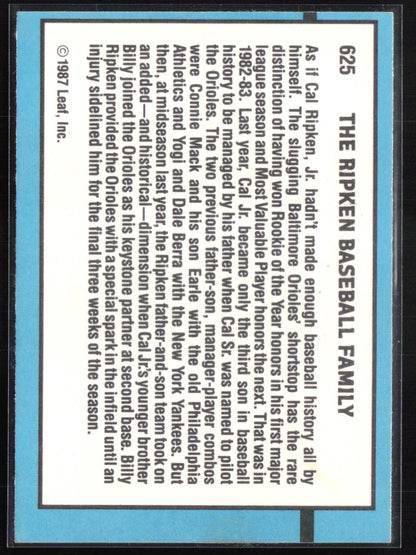 Ripken Baseball Family (Billy Ripken/Cal Ripken Sr./Cal Ripken Jr.)