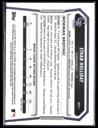 Ethan Holliday 1st Bowman Chrome