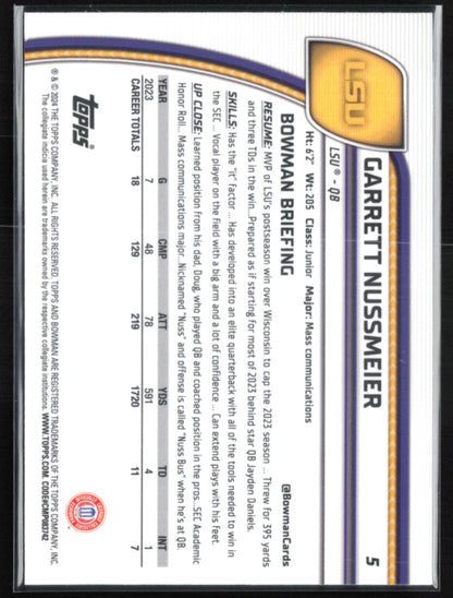 Garrett Nussmeier 1st Bowman