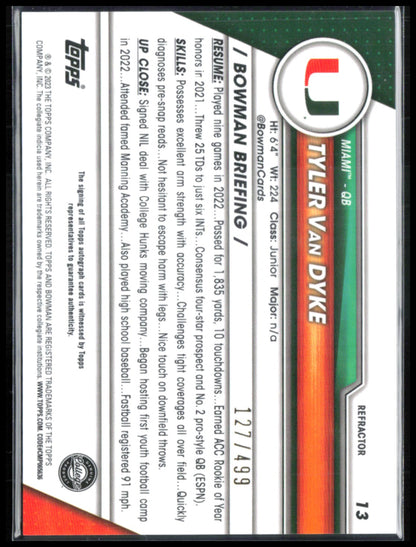 Tyler Van Dyke Auto /499