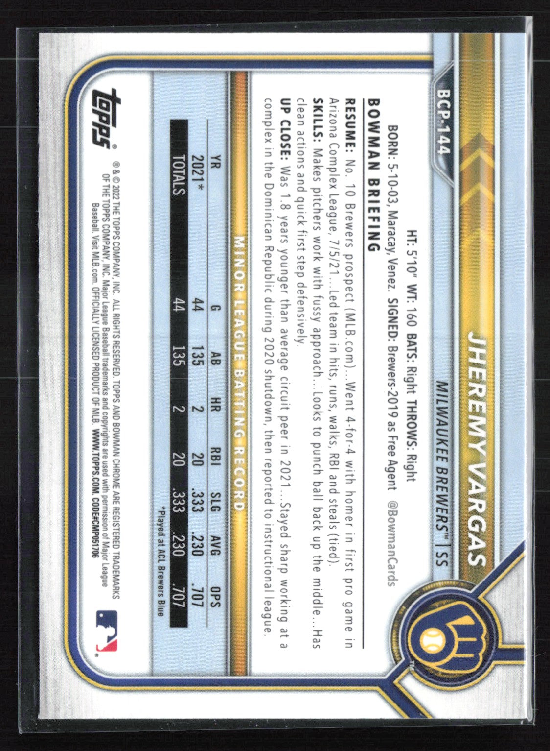 Jheremy Vargas 1st Bowman