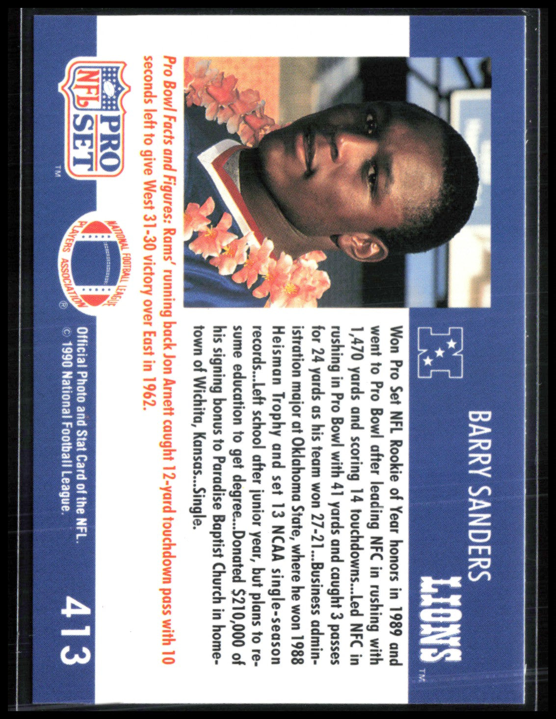 Barry Sanders 1990 Pro Bowl