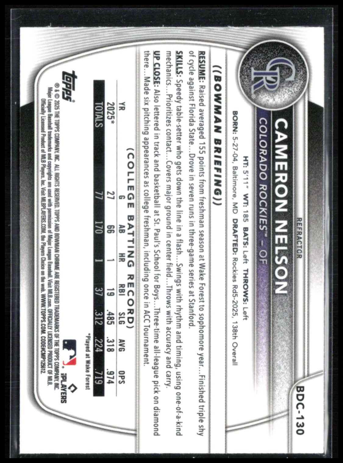 Cameron Nelson 1st Bowman Refractor