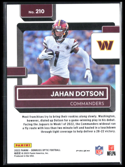 Jahan Dotson RC Purple Shock