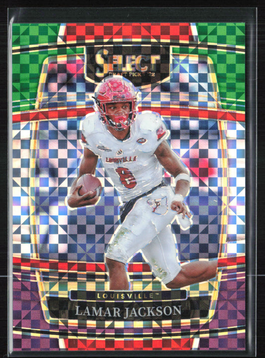 Lamar Jackson Tri-Color Checker /100
