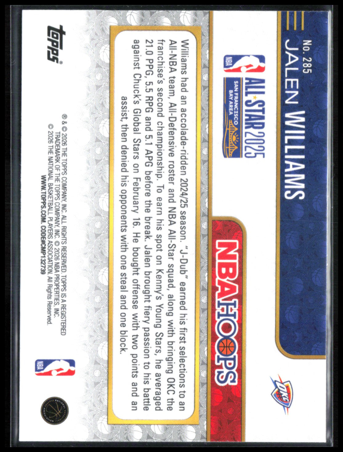 Jalen Williams Basketball Parallel
