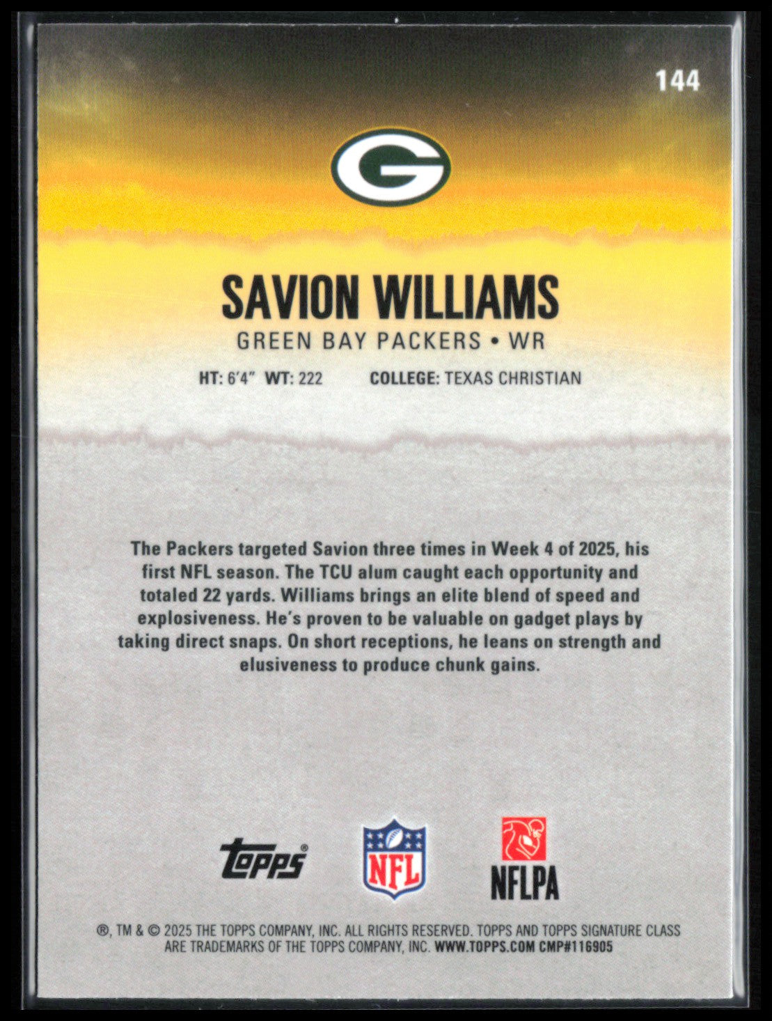 Savion Williams RC /150 Green