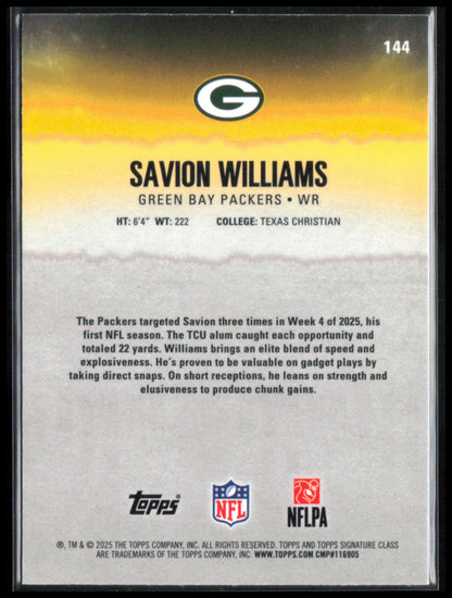 Savion Williams RC /150 Green