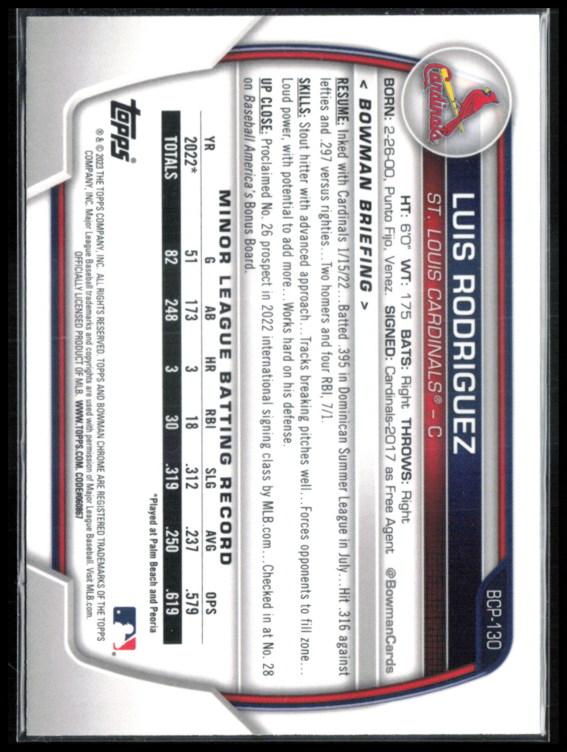 Luis Rodriguez 1st BOwman Mojo