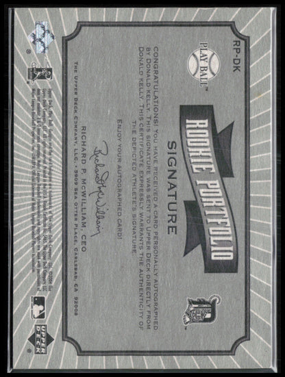 Don Kelly RC Auto Rookie Portfolio