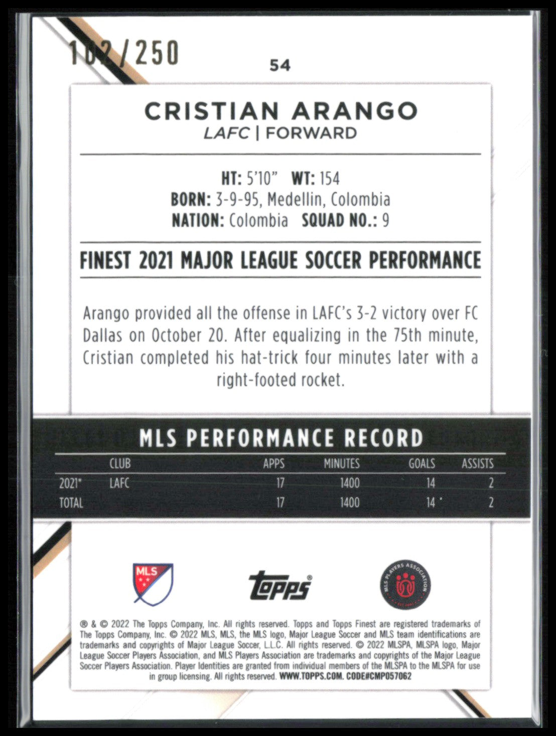 Cristian Arango Purple Refractor /250