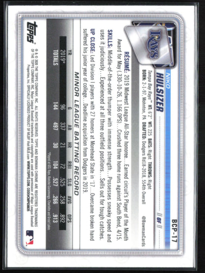 Niko Hulsizer 1st Bowman Mojo