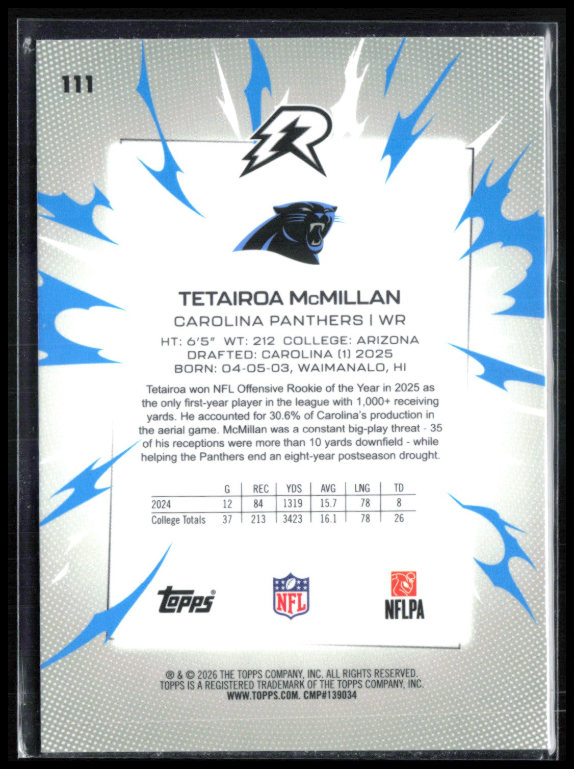Tetairoa McMillan RC