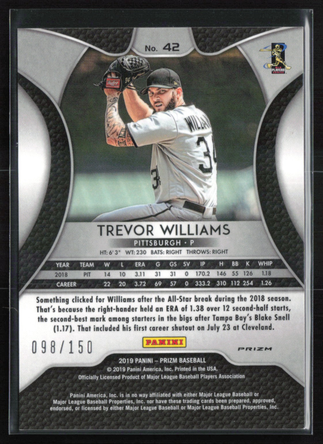 2019 Panini Prizm Neon Orange Donut Cicles 42 Trevor Williams