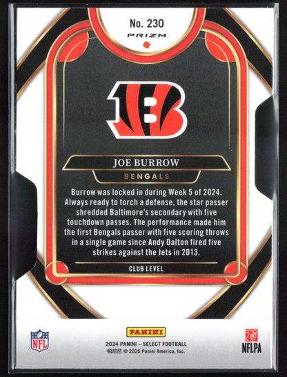 Joe Burrow Silver DIe-Cut Club Level