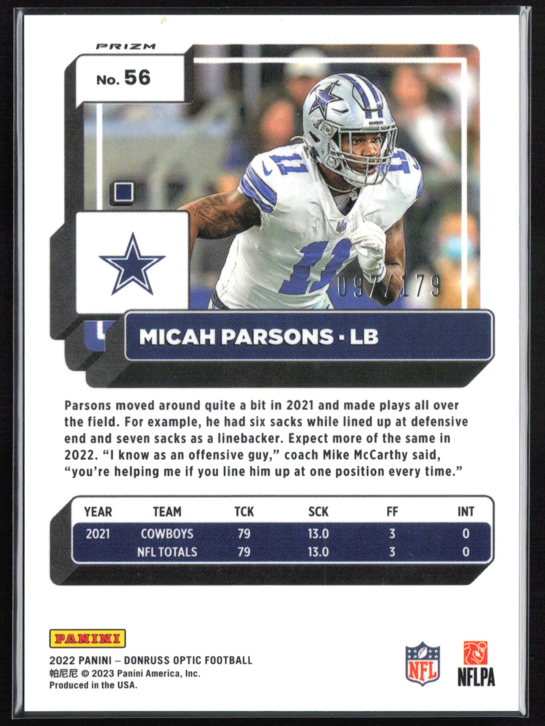 Micah Parsons Blue Holo /179