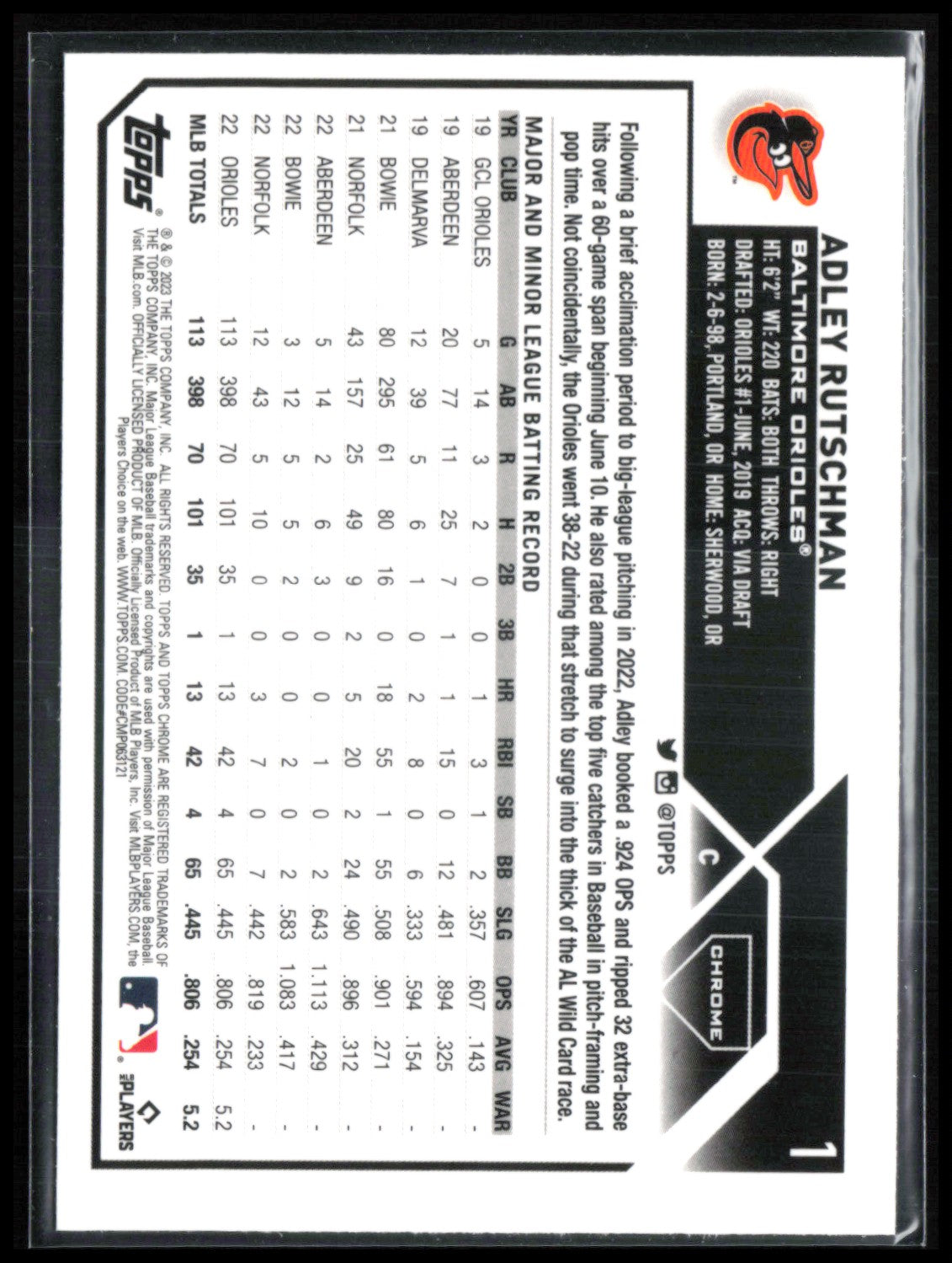 Adley Rutschman RC Rookie Cup