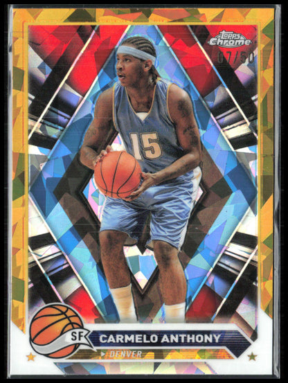 Carmelo Anthony Gold Sapphire /50 2023 Topps Chrome