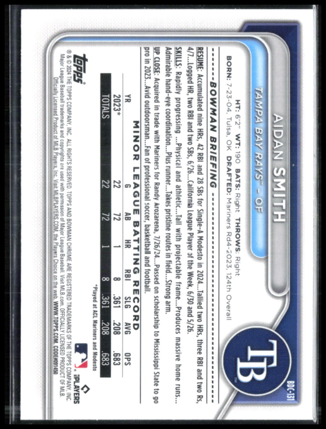 Aidan Smith Purple Refractor /250