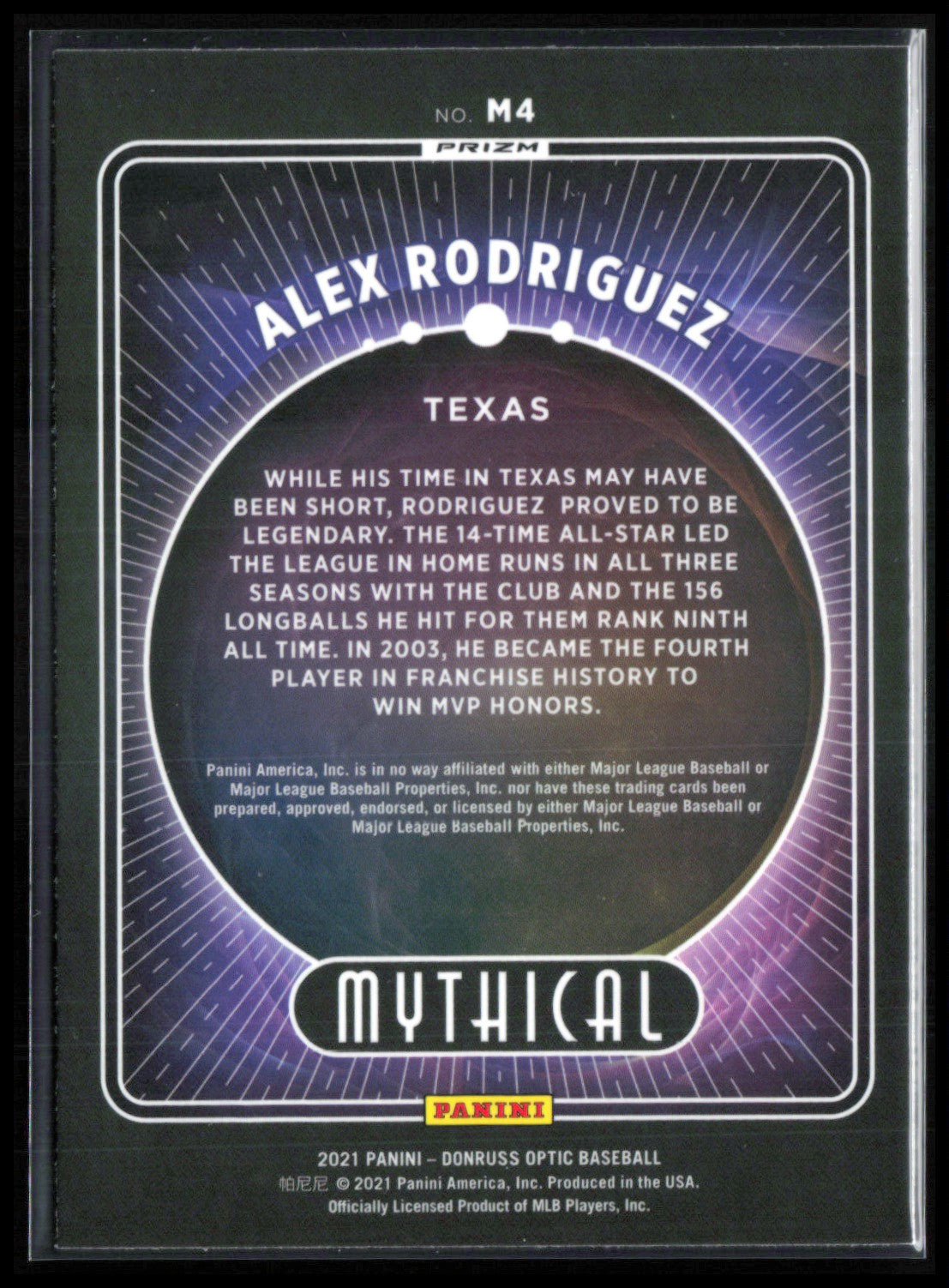 Alex Rodriguez Mythical Holo