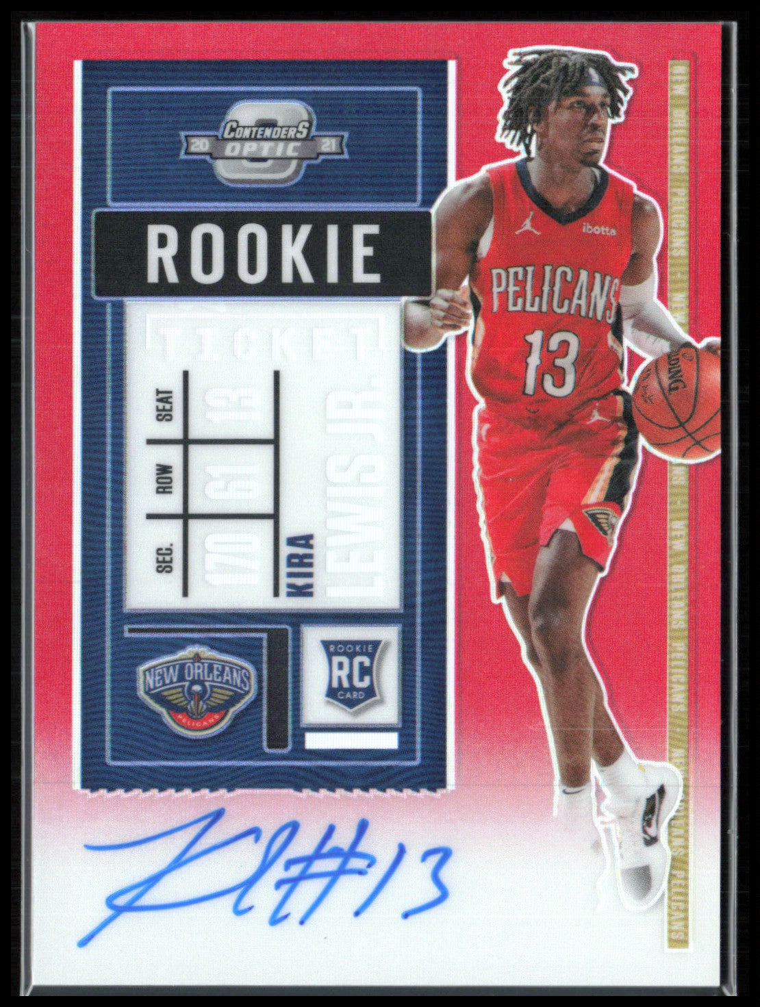 Kira Lewis Jr. RC Auto Red Holo /149