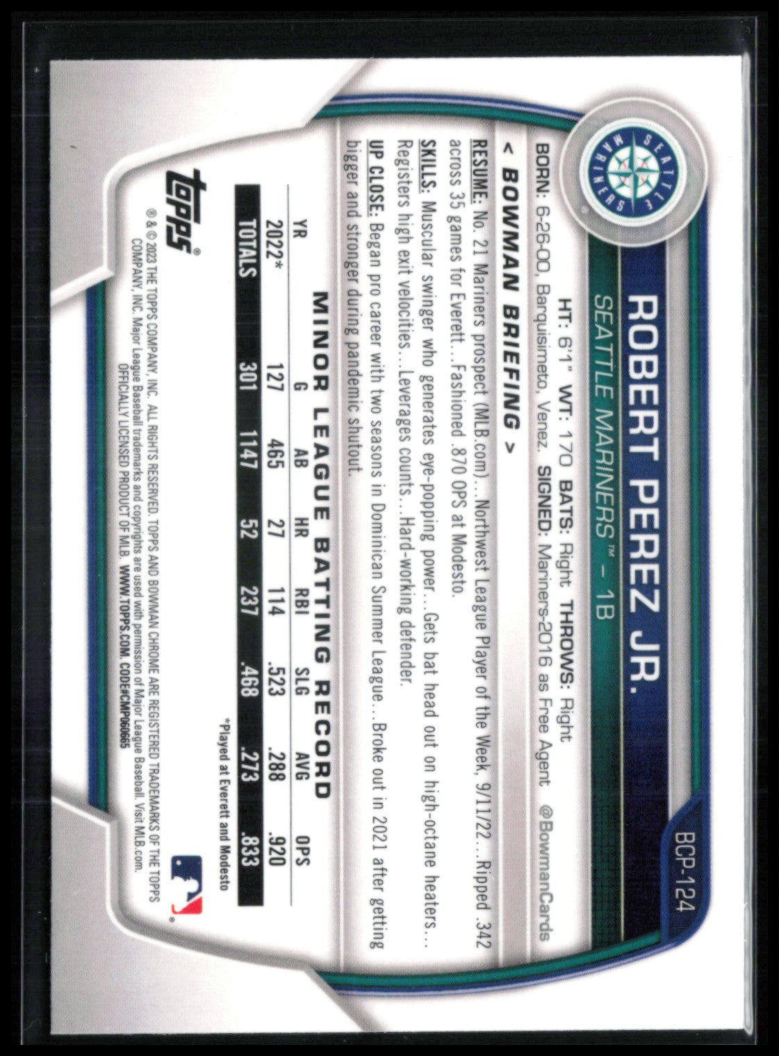 Robert Perez Jr. 1st Bowman