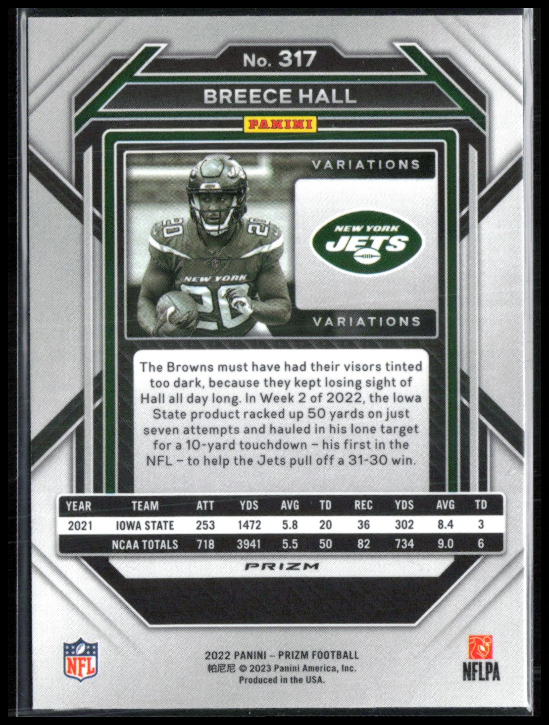 Breece Hall RC Negative Variation