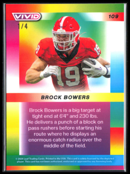 Brock Bowers RC /4 2024 Leaf Vivid