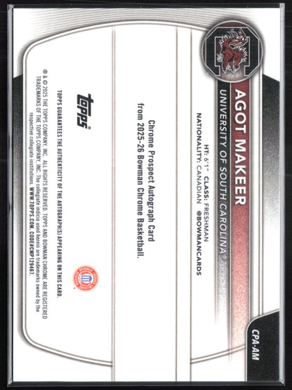 Agot Makeer 1st Bowman Auto Blue Checker /150