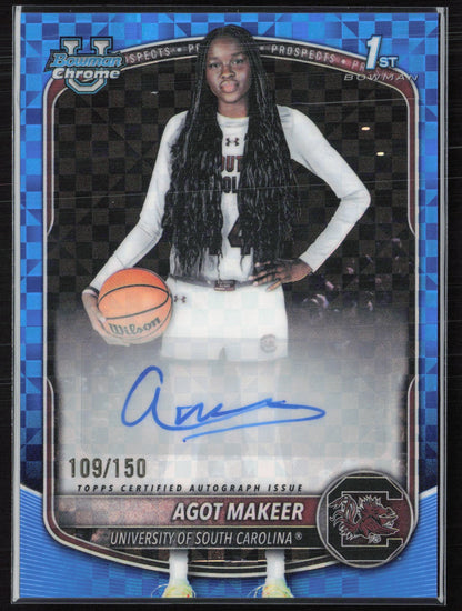 Agot Makeer 1st Bowman Auto Blue Checker /150