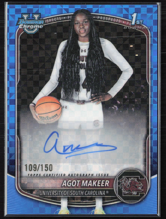 Agot Makeer 1st Bowman Auto Blue Checker /150