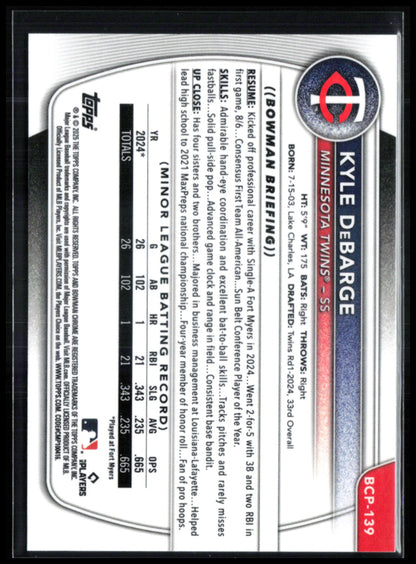 Kyle DeBarge 1st Bowman
