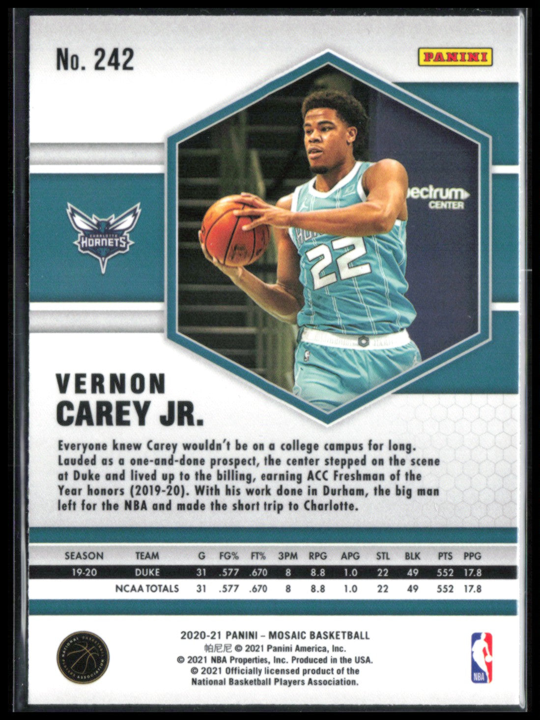 Vernon Carey Jr. RC Mosaic Prizm