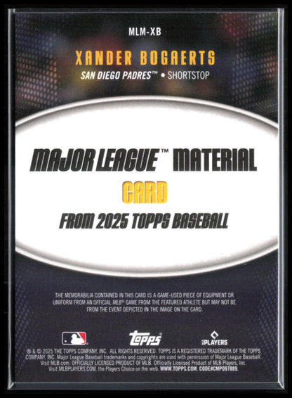 Xander Bogaerts Game-Used Mem