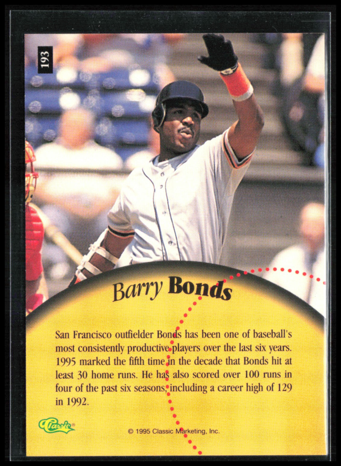 Barry Bonds Printers Proof /795 1995 Classic