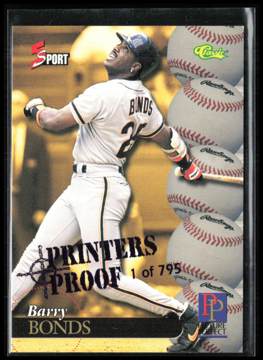 Barry Bonds Printers Proof /795 1995 Classic