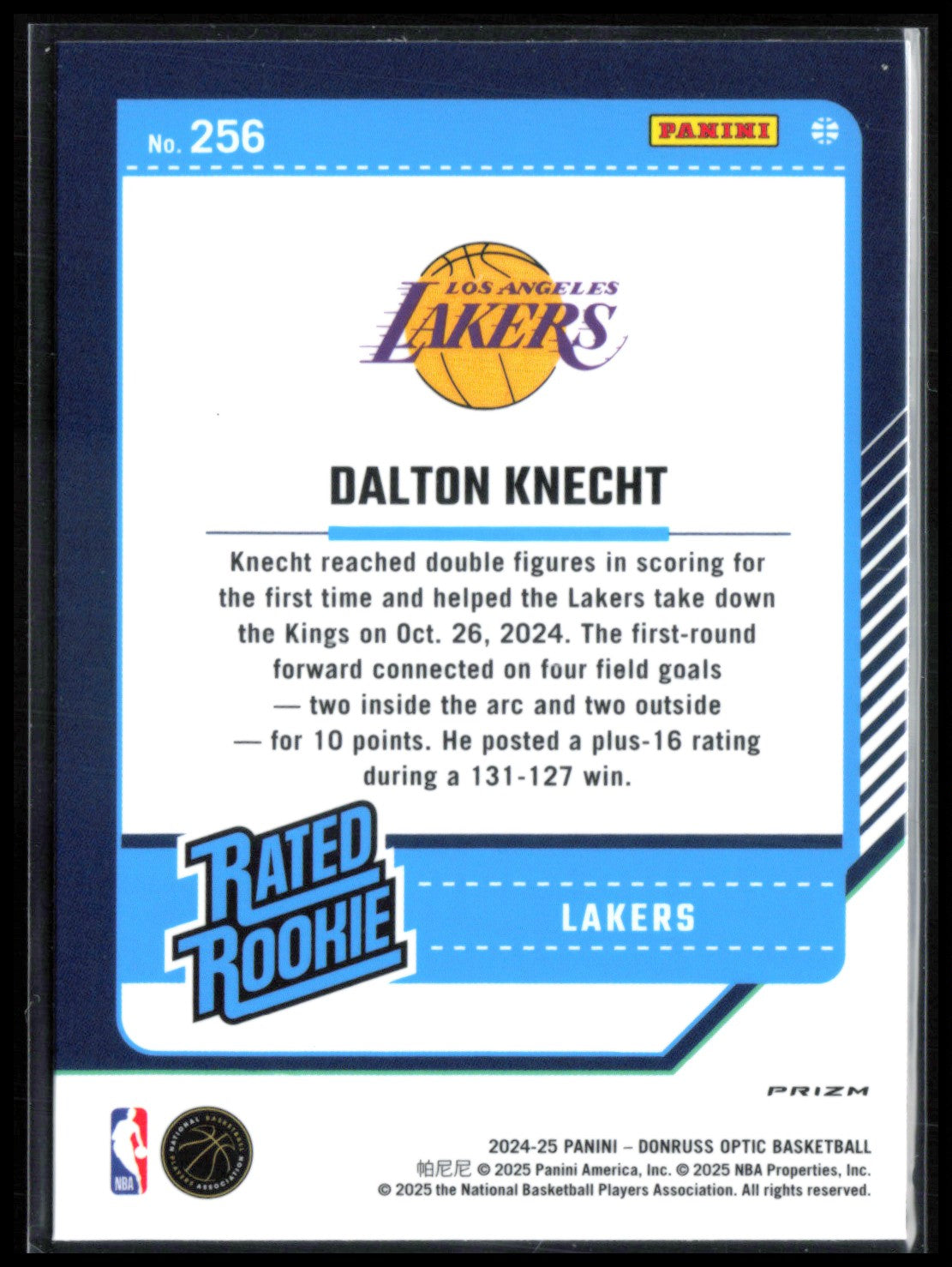Dalton Knecht RC Holo Rated Rookie
