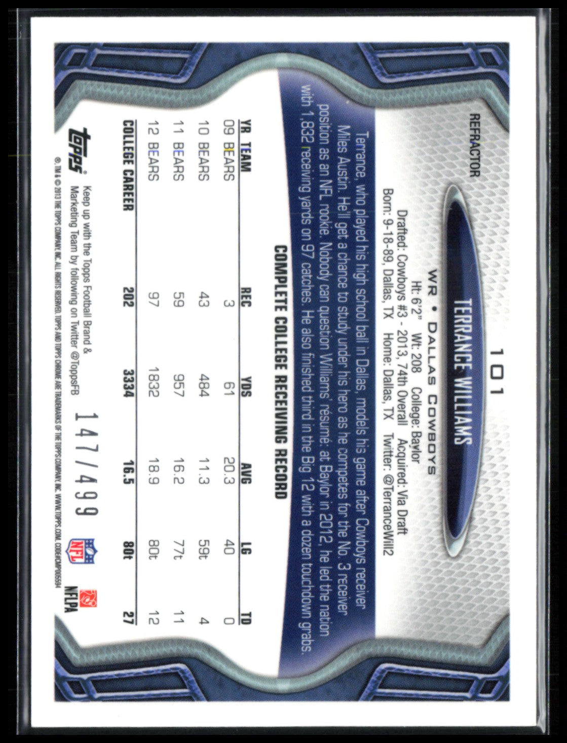 Terrance Williams RC Purple /499