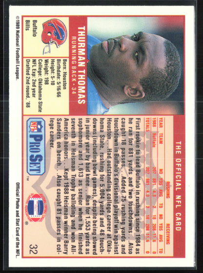Thurman Thomas 1989 Pro Set