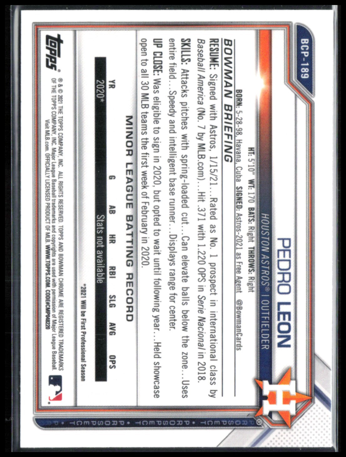 Pedro Leon 1st Bowman Mojo