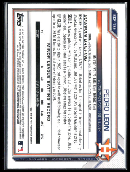 Pedro Leon 1st Bowman Mojo