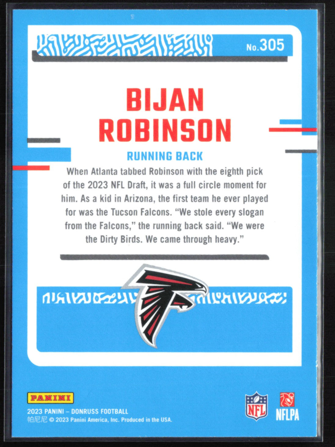 Bijan Robinson RC Rated Rookie