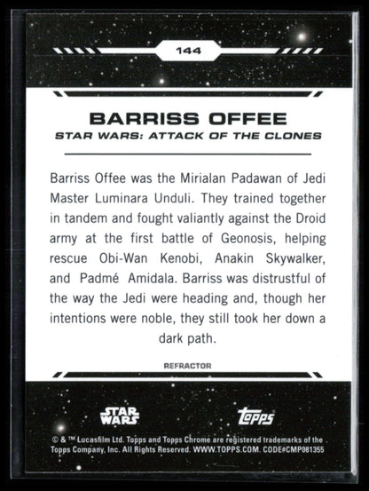 Barriss Offee 2024 Topps Chrome Star Wars