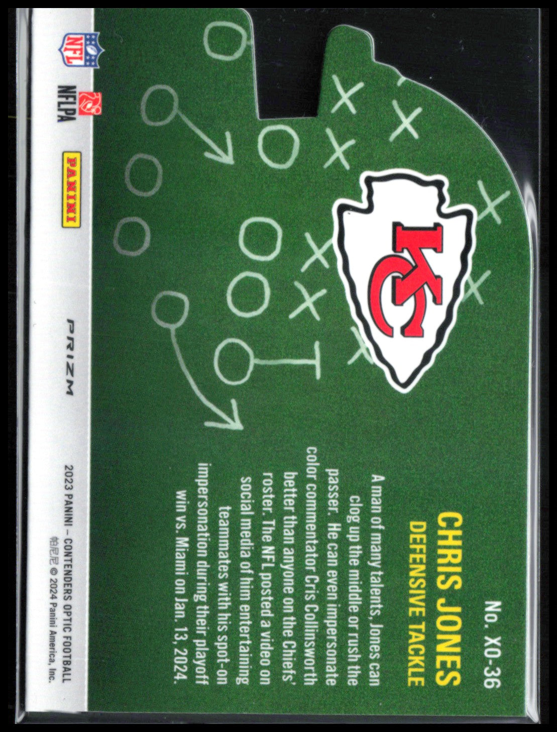 Chris Jones X's and O's Die-Cut 2023 Contenders Optic