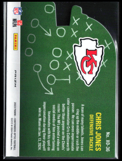 Chris Jones X's and O's Die-Cut 2023 Contenders Optic