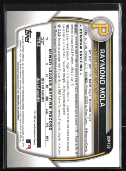 Raymond Mola 1st Bowman Moj