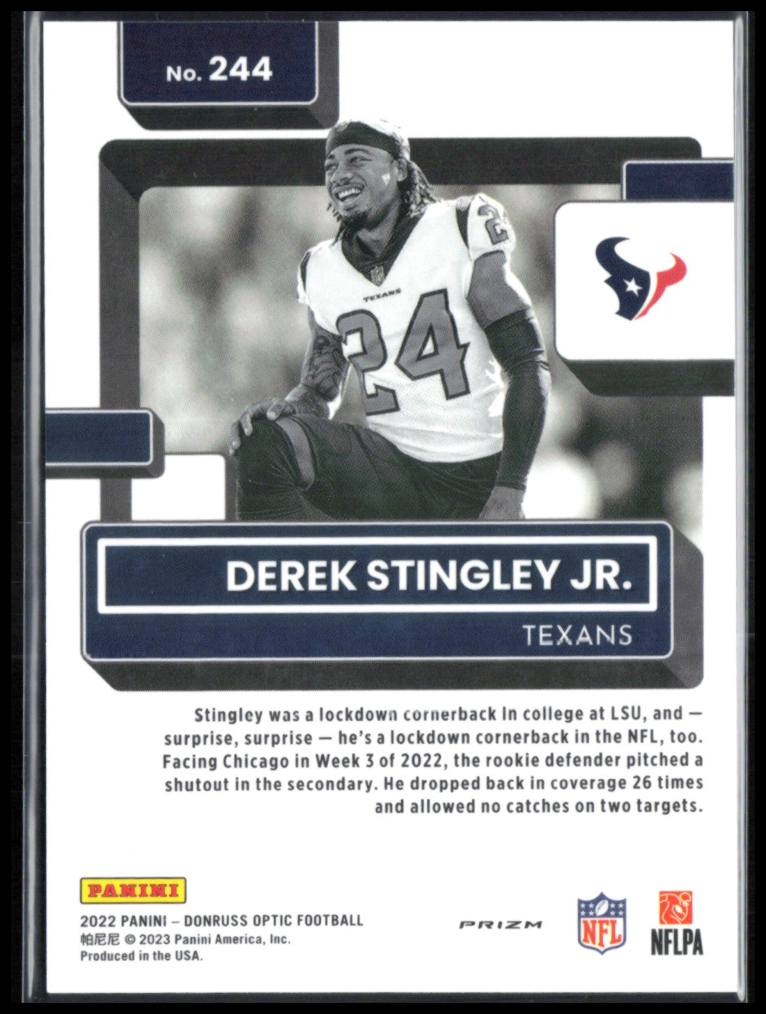 Derek Stingley Jr. RC Negative Holo