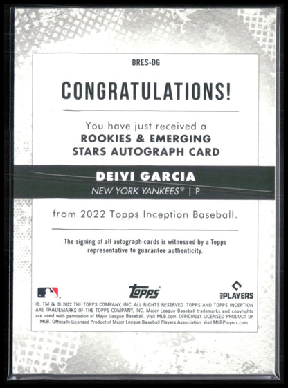 Deivi Garcia Auto /299 2022 Topps Inception